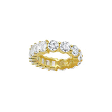 The Emerald Cut Round Stone Eternity Band | 18KT Gold Vermeil & Sterling Silver