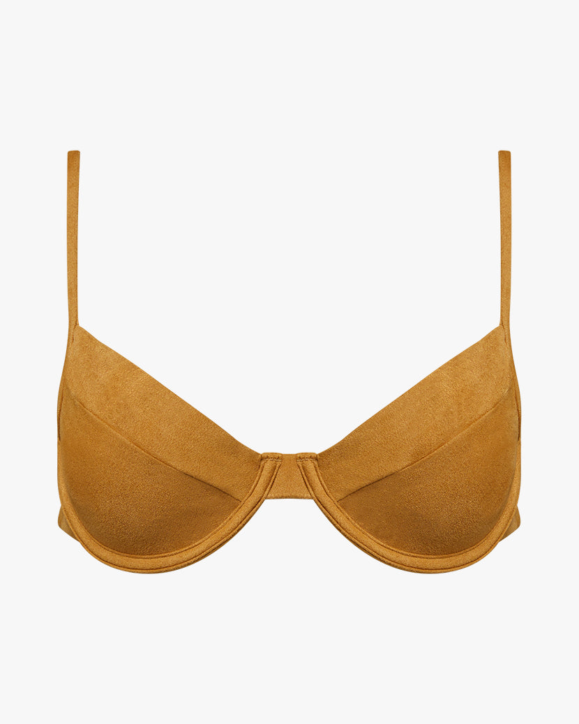 Full Coverage Underwire Bikini Top | Suede