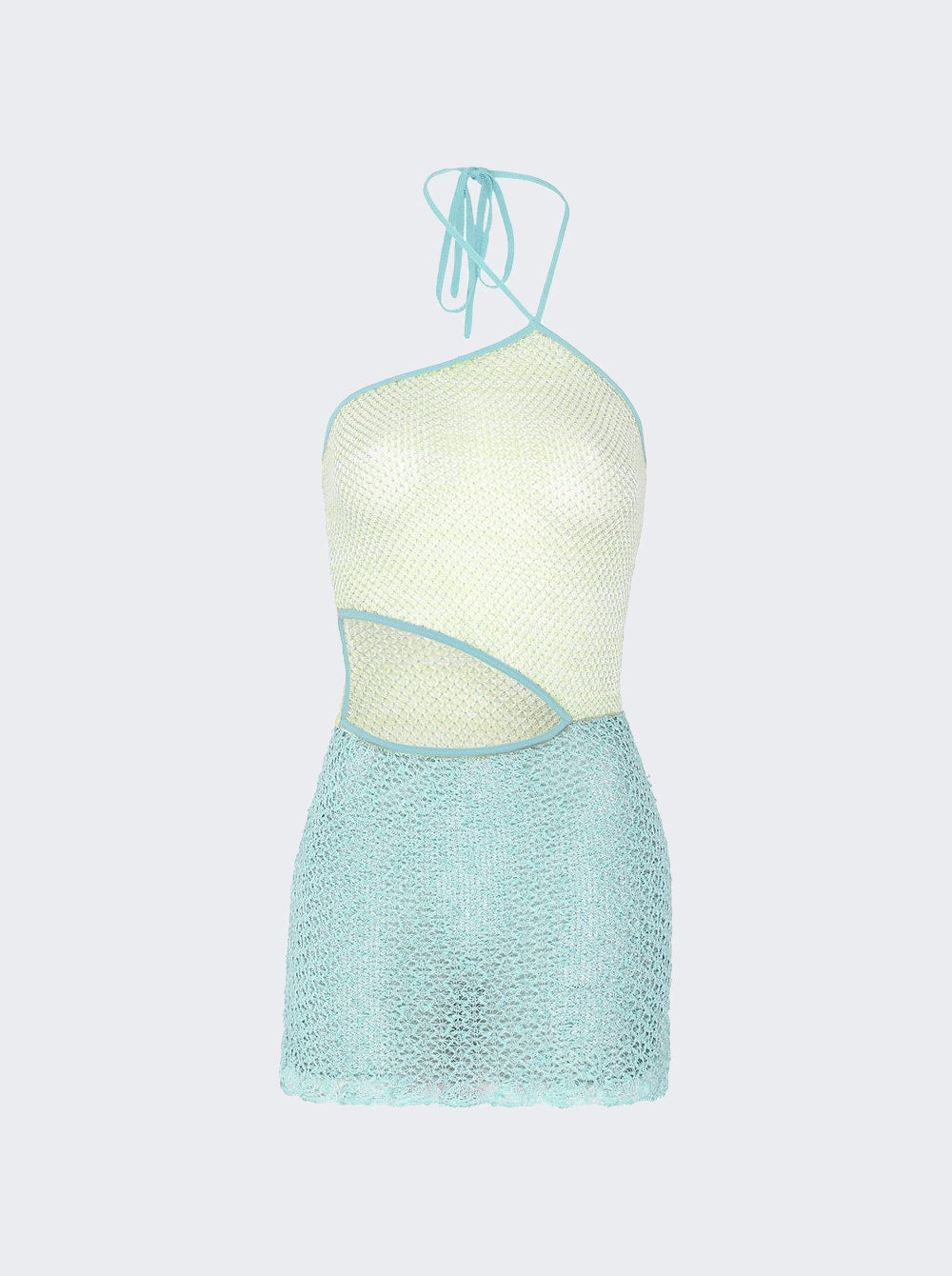 Women | Roberta Einer | Jasmine Sheer Knit Mini Dress | Teal