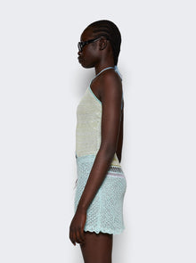 Women | Roberta Einer | Jasmine Sheer Knit Mini Dress | Teal