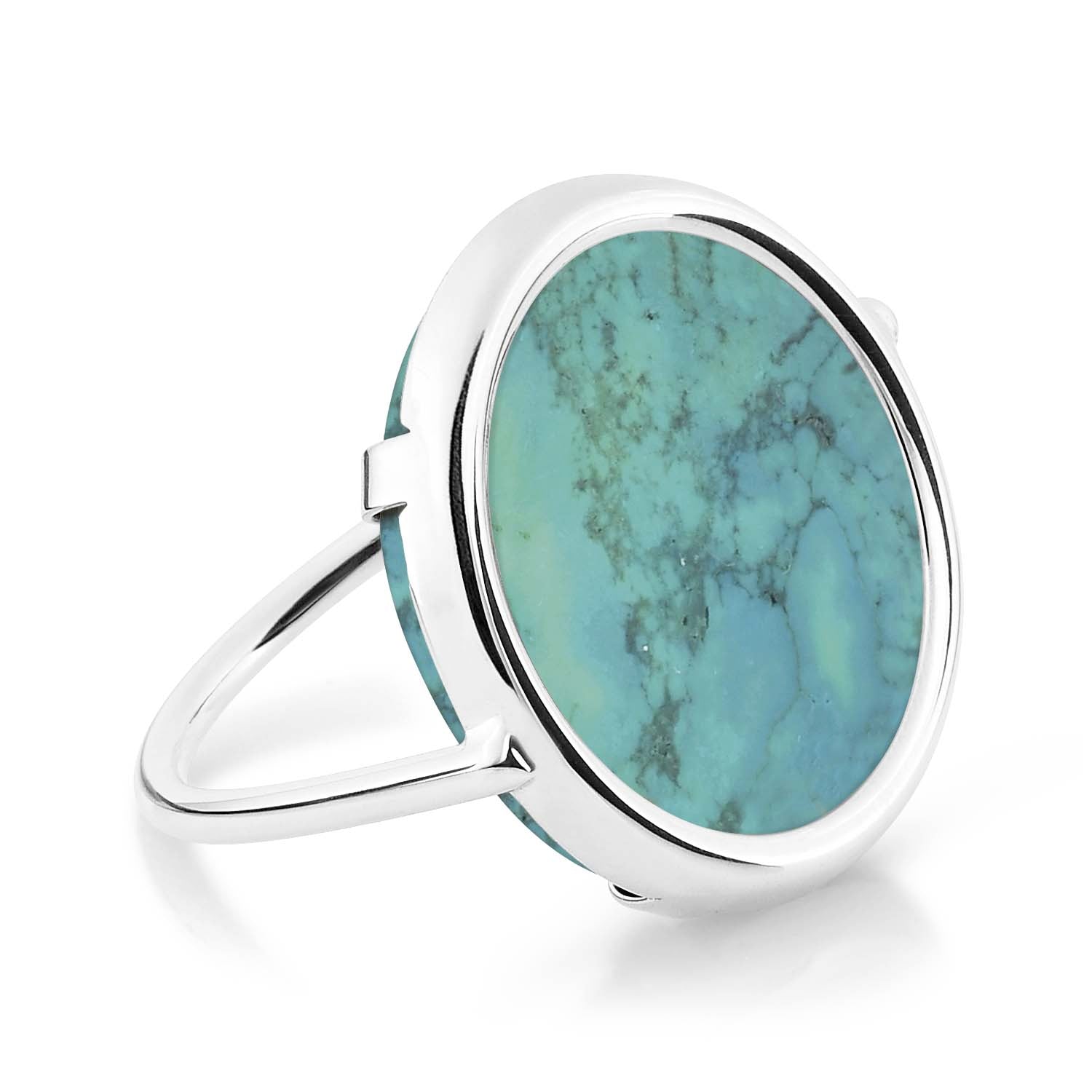 Fallen Sky White Gold Disc Ring | 18K White Gold