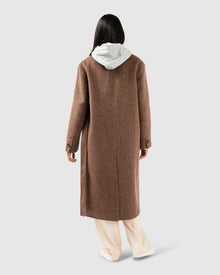 Women | Right There Wool Blend Side Tie Coat | Walnut