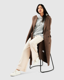 Women | Right There Wool Blend Side Tie Coat | Walnut