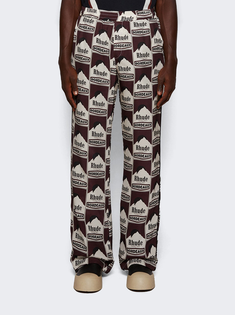 Men | Rhude | Moonlight Bordeaux Pj Pant Maroon And Off White