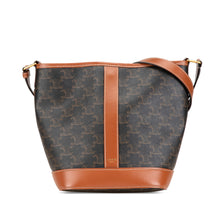 Celine | Pre-Owned Small Triomphe Coated Canvas Bucket Bag | Brown/Dark Brown