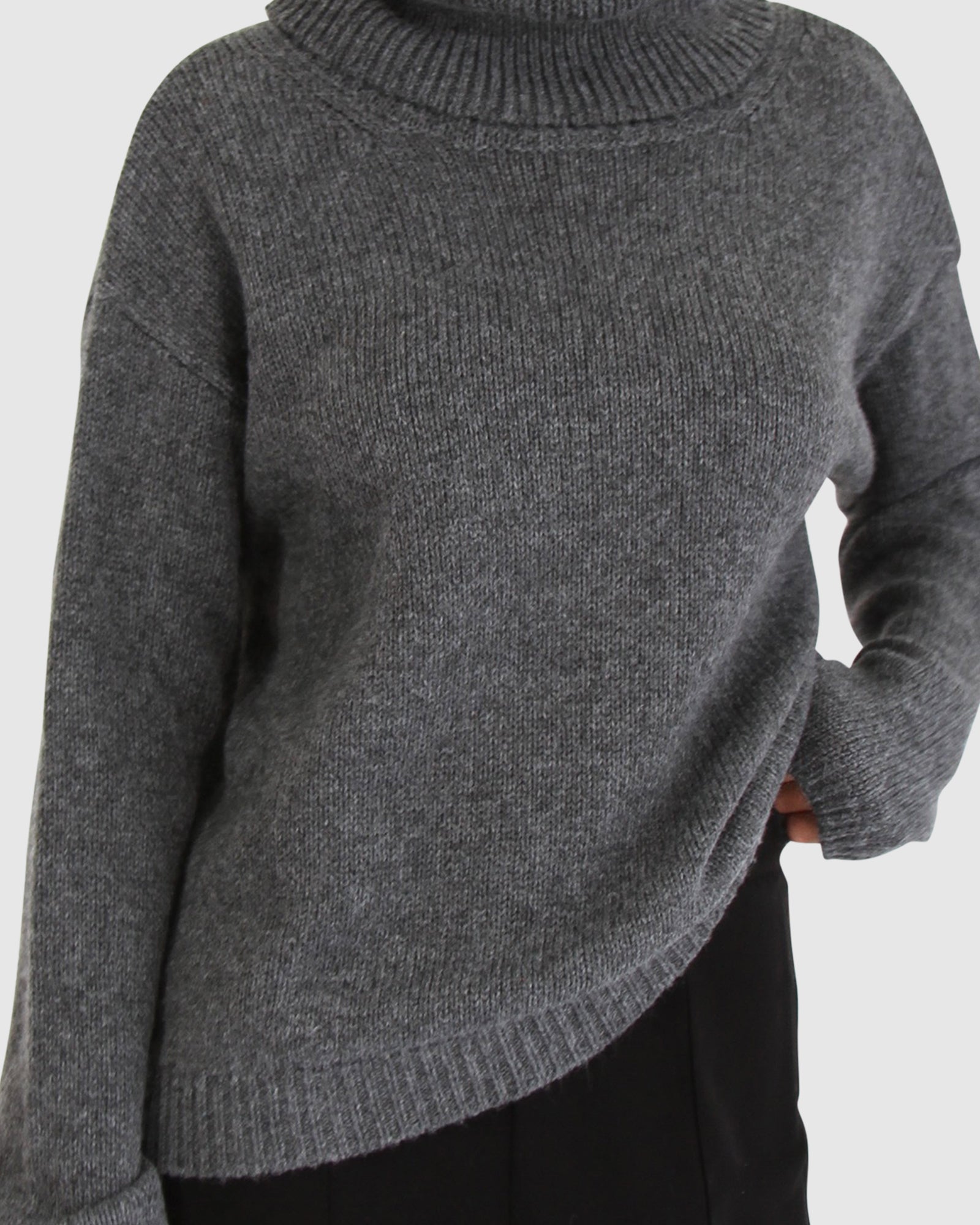 Women | Right Here Waiting Open Back Knit | Charcoal