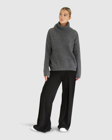 Women | Right Here Waiting Open Back Knit | Charcoal