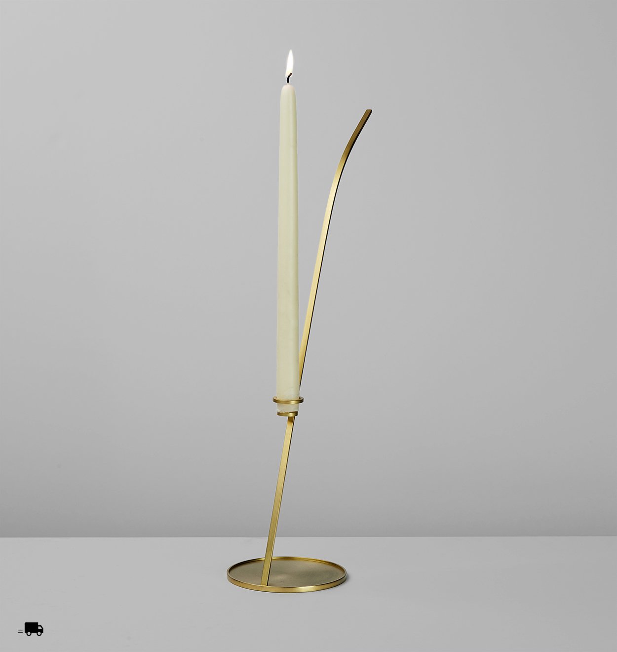 Set of 2 | Gambalunga Candle Holder | Brushed Brass