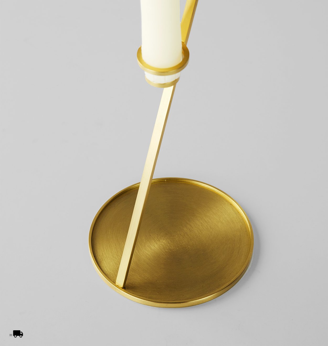 Set of 2 | Gambalunga Candle Holder | Brushed Brass