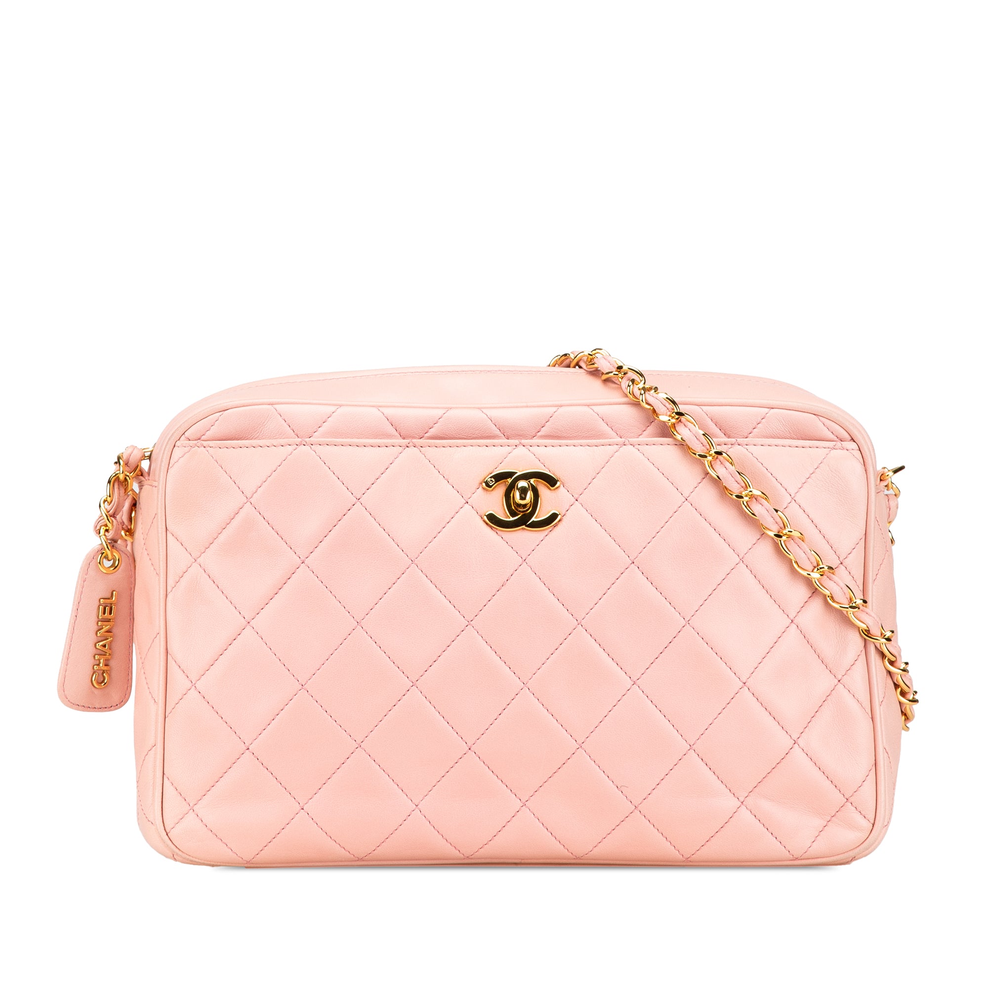 Chanel | Pre-Owned CC Quilted Lambskin Camera Crossbody | Pink/Light Pink