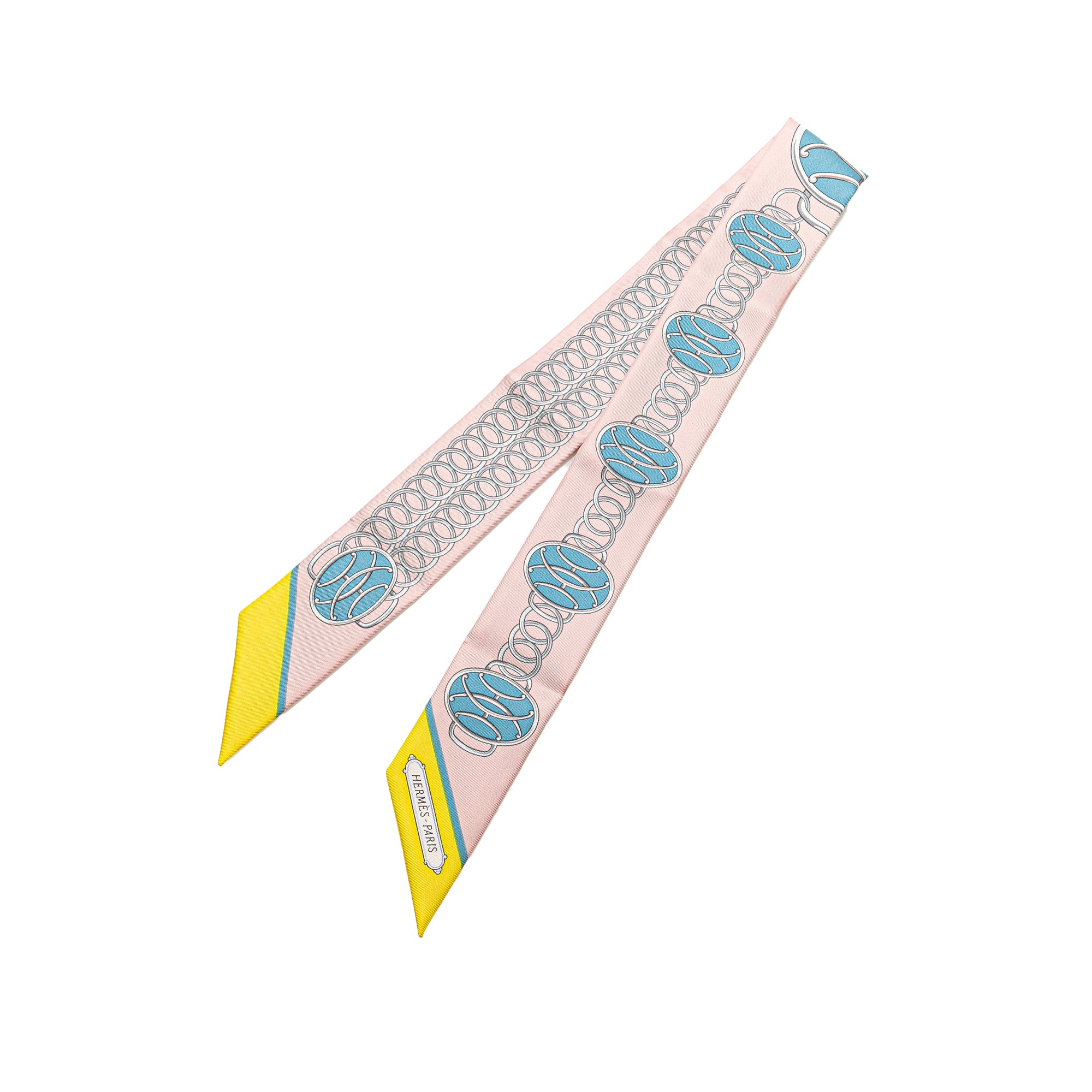 Hermès | Pre-Owned Lift Profile Silk Twilly Scarf | Pink