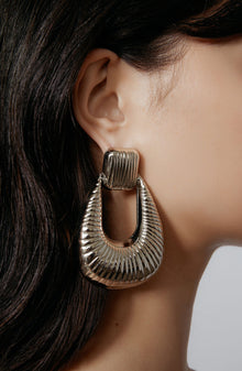 Striated Door Knocker Earrings Large - Ronny Kobo