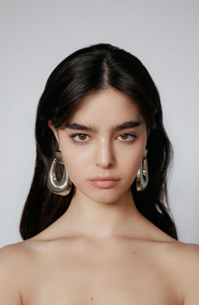 Striated Door Knocker Earrings Large - Ronny Kobo