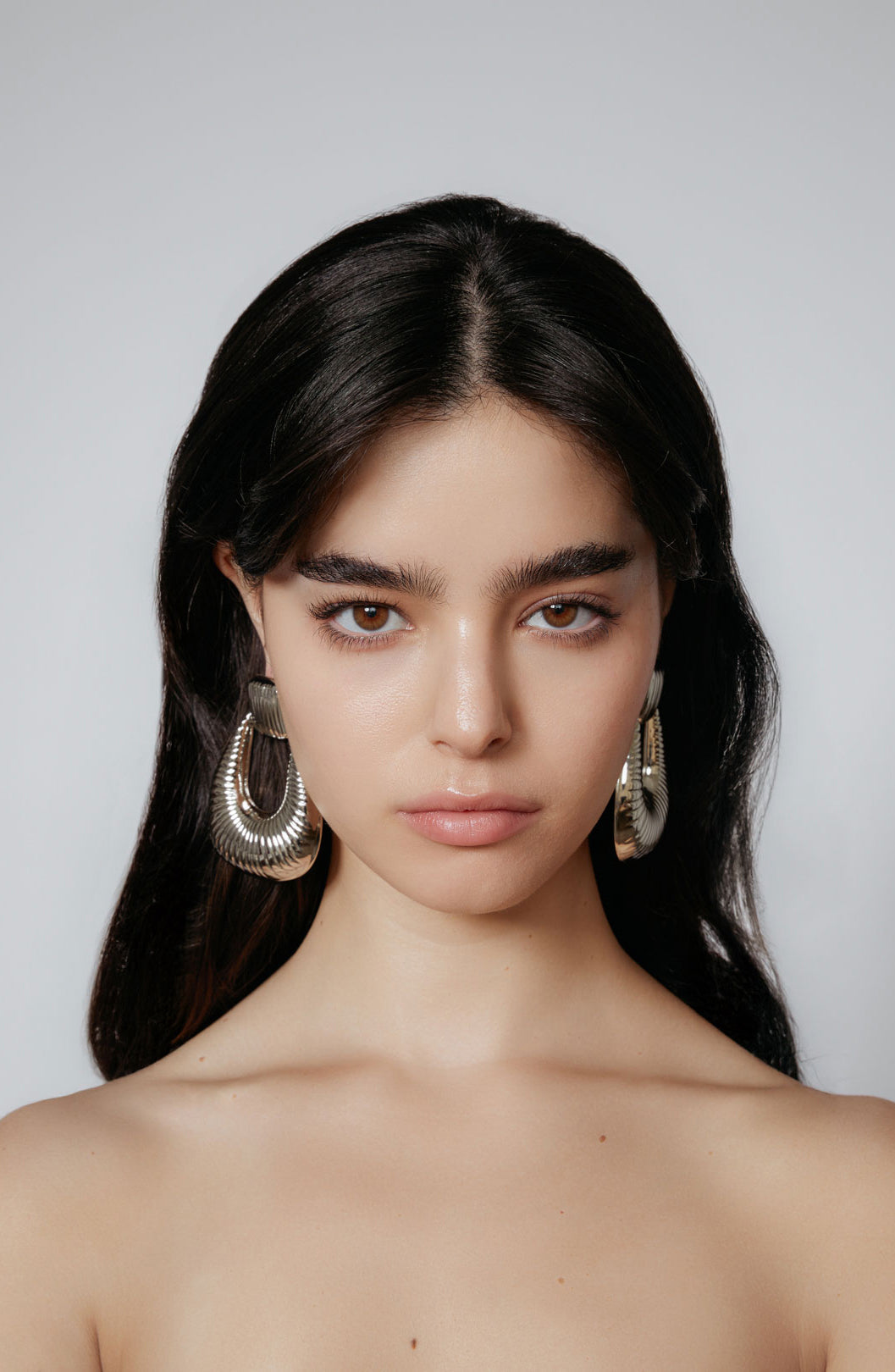 Striated Door Knocker Earrings Large - Ronny Kobo