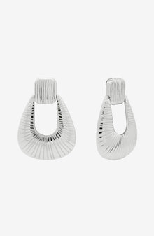 Striated Door Knocker Earrings Front View