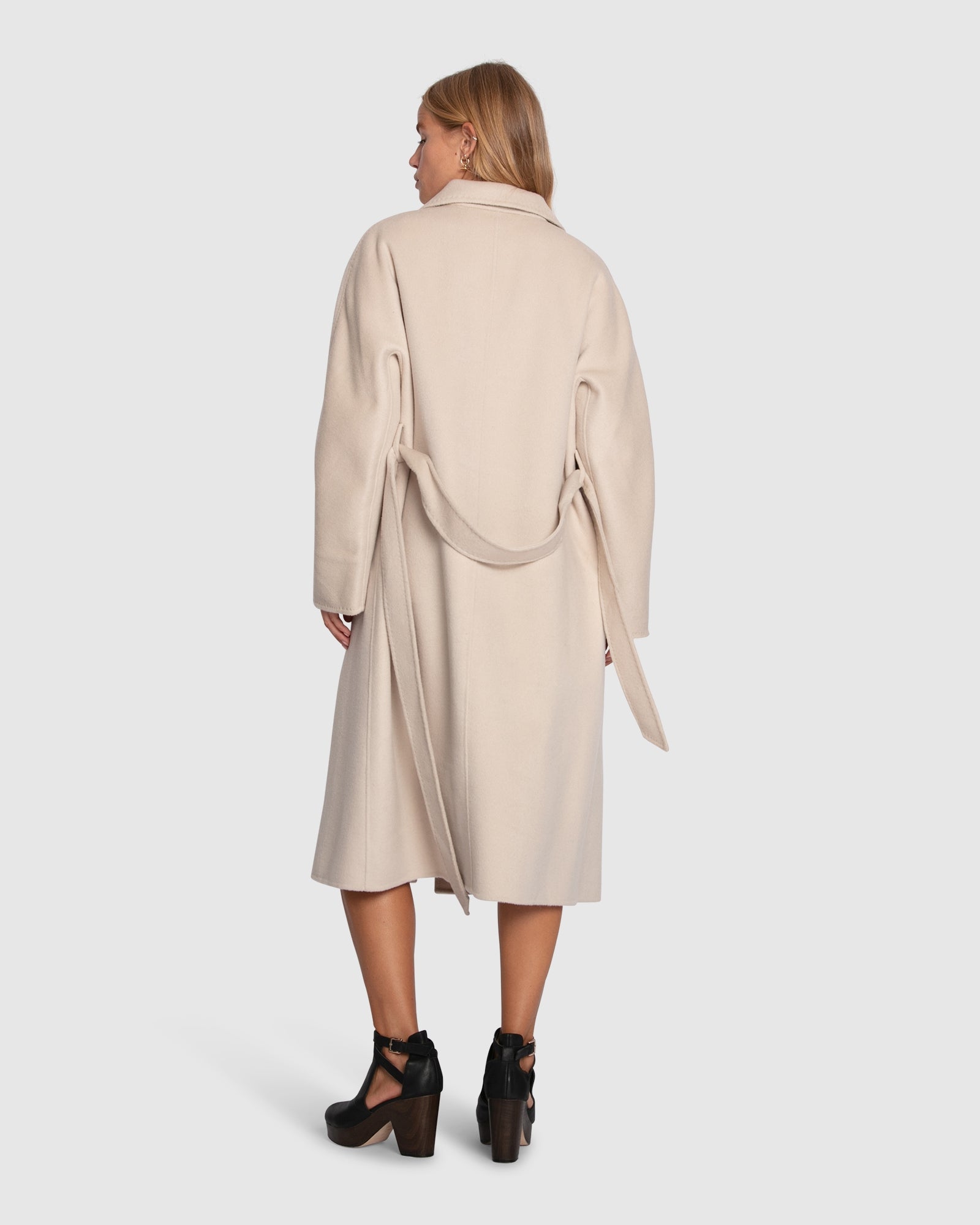 Women | Real Love Wool Blend Double Breasted Maxi Coat | Pearl