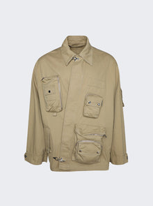 Men | Lanvin X Future | Asymmetrical Utility Jacket Sand | Tan