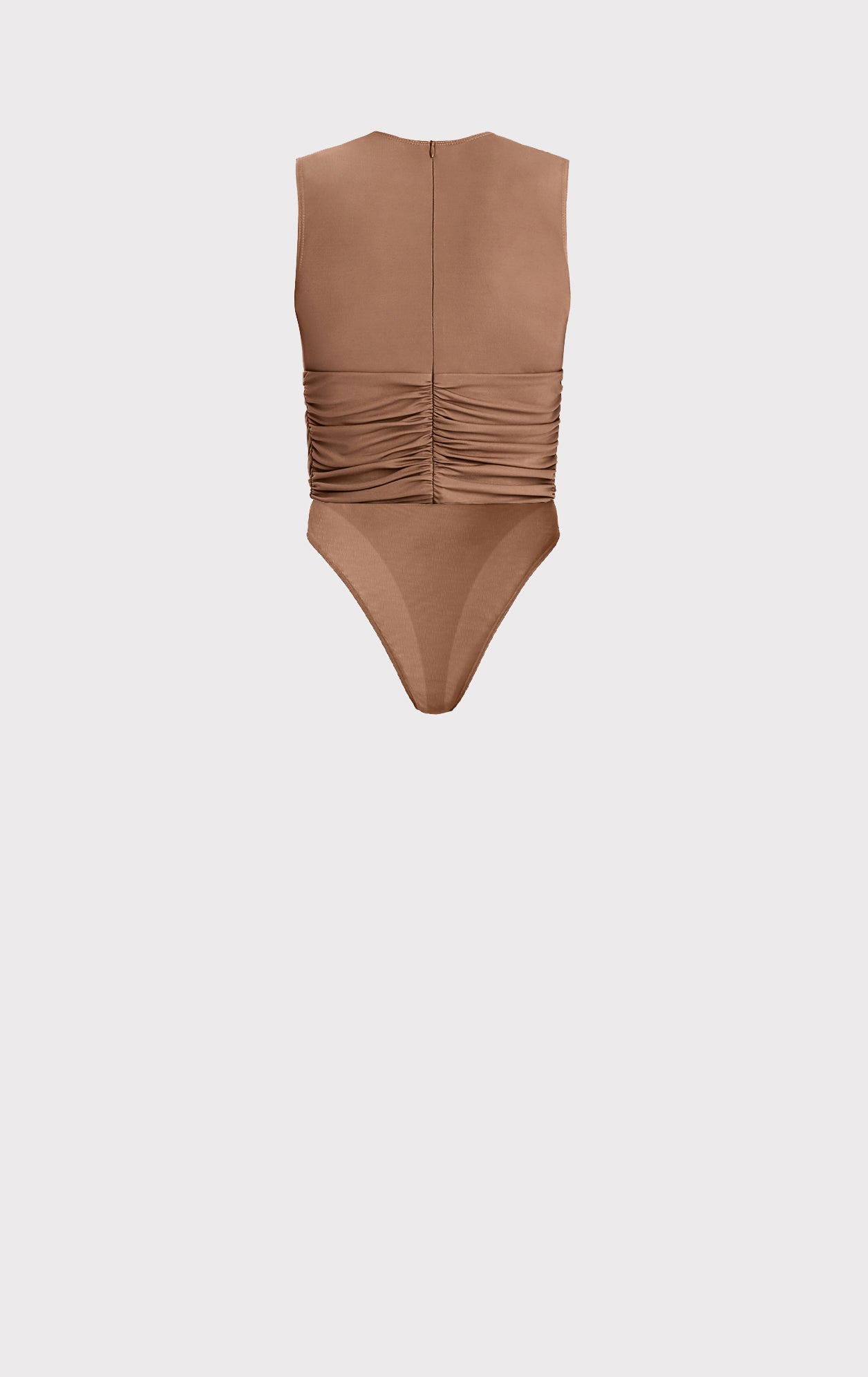 Ruched Jersey Plunge Bodysuit | Toffee