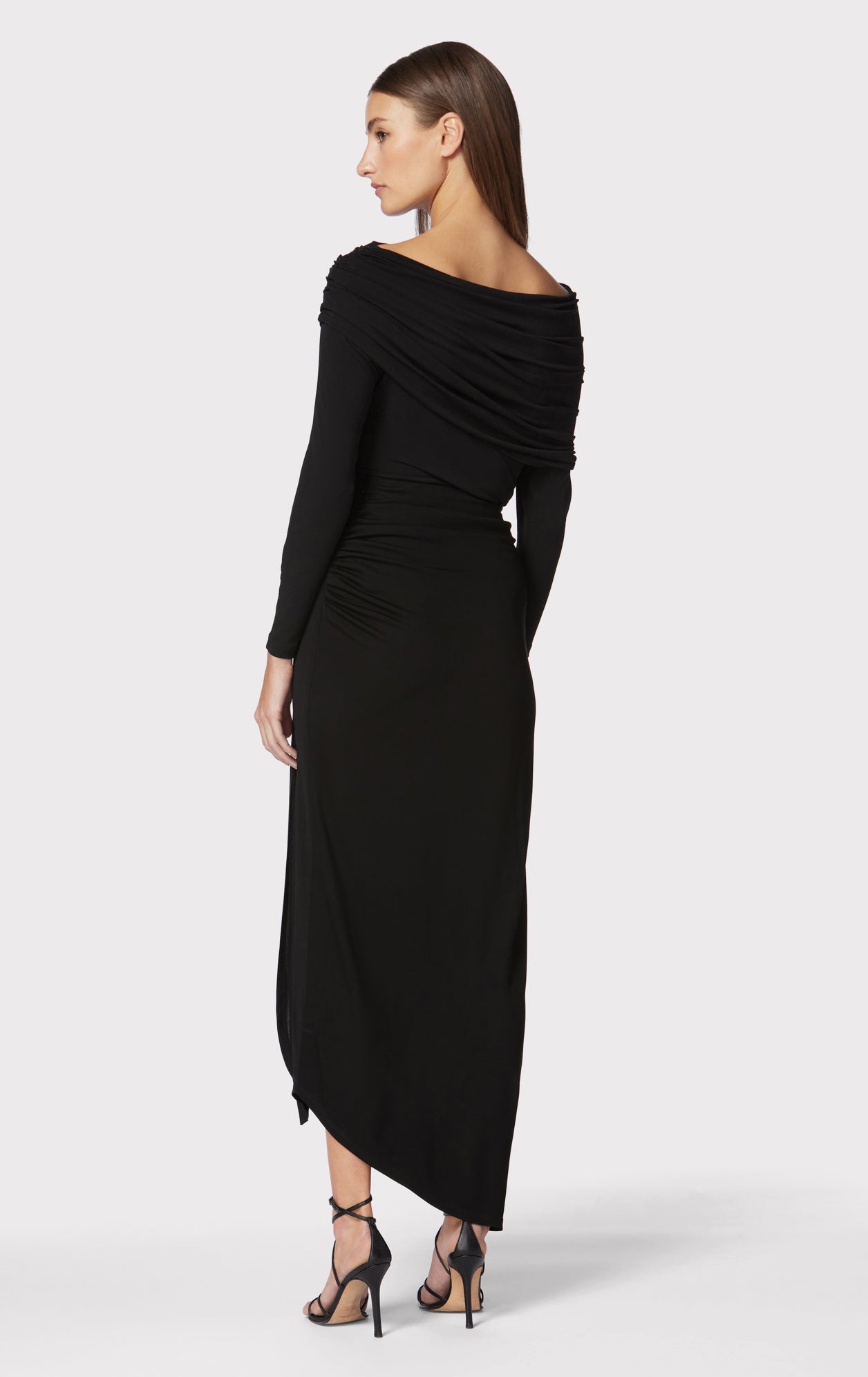 Ruched Jersey Off Shoulder Top | Black