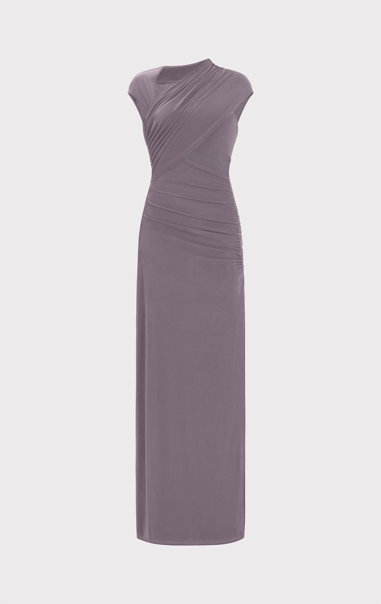 Ruched Matte Jersey Draped Gown | Iron