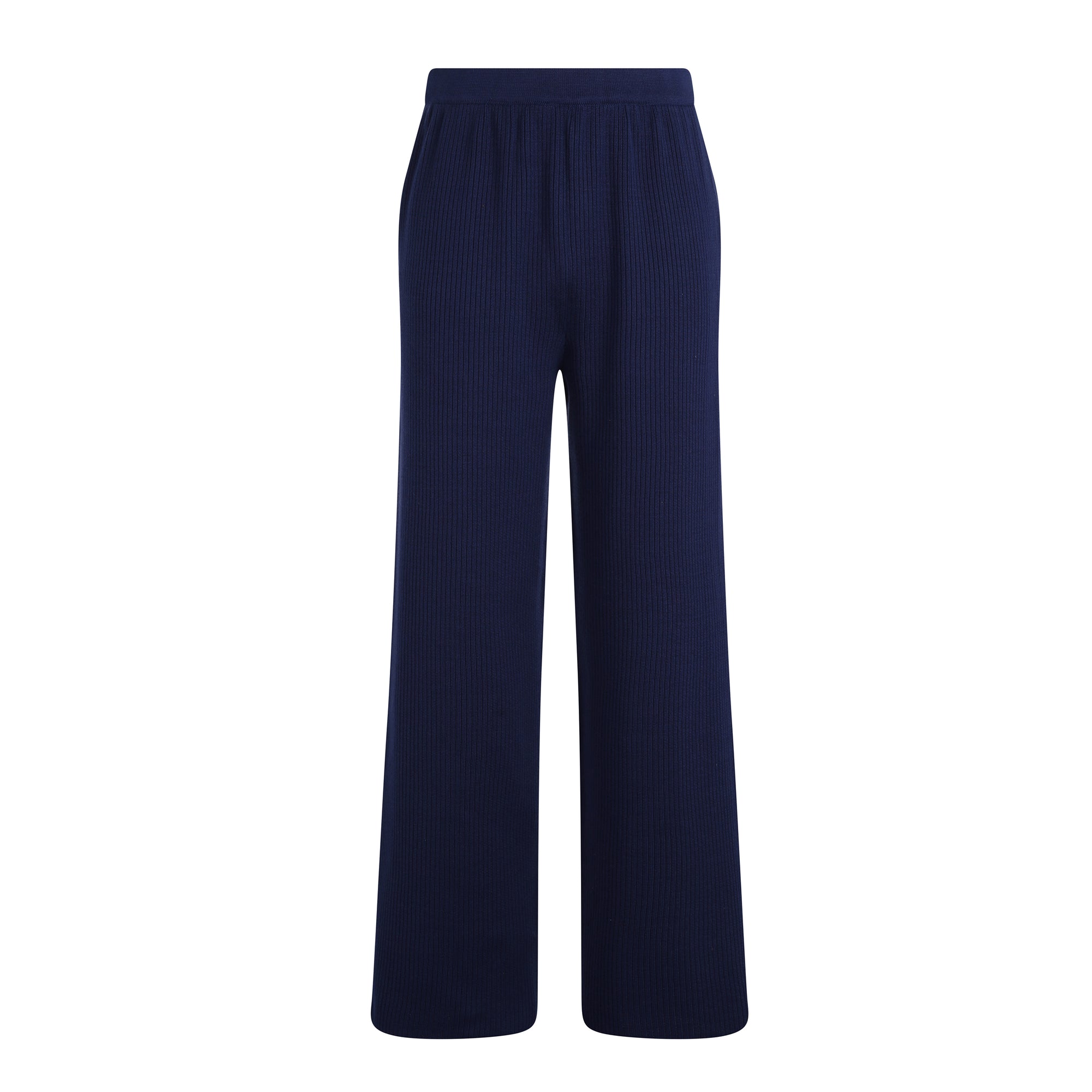 Ribbed Knit Pants | Navy