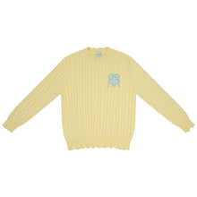 R.O Distressed Cable Knit Sweater | Light Yellow