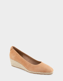 Roma Wedges | Tan Suede