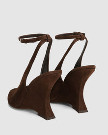 Womens | Ronnie Suede Heel | Brown