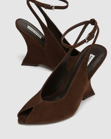Womens | Ronnie Suede Heel | Brown