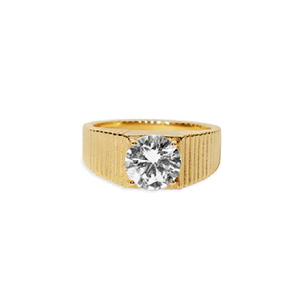 The Rouge Cz Signet Ring | 18KT Gold Vermeil & Sterling Silver