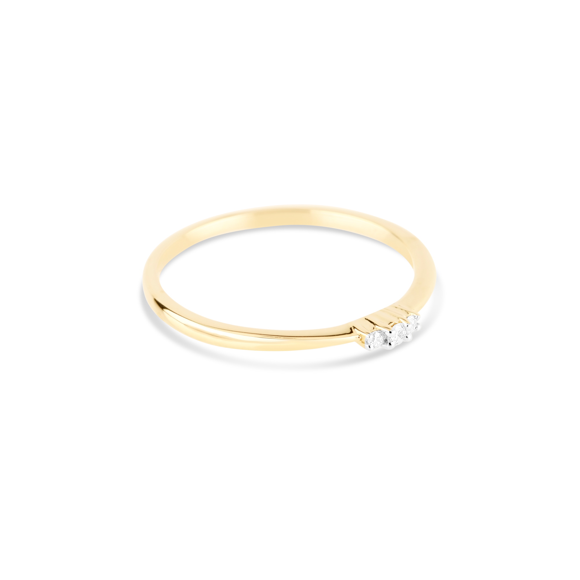 Round Diamond Trio Ring | 10K Solid Gold