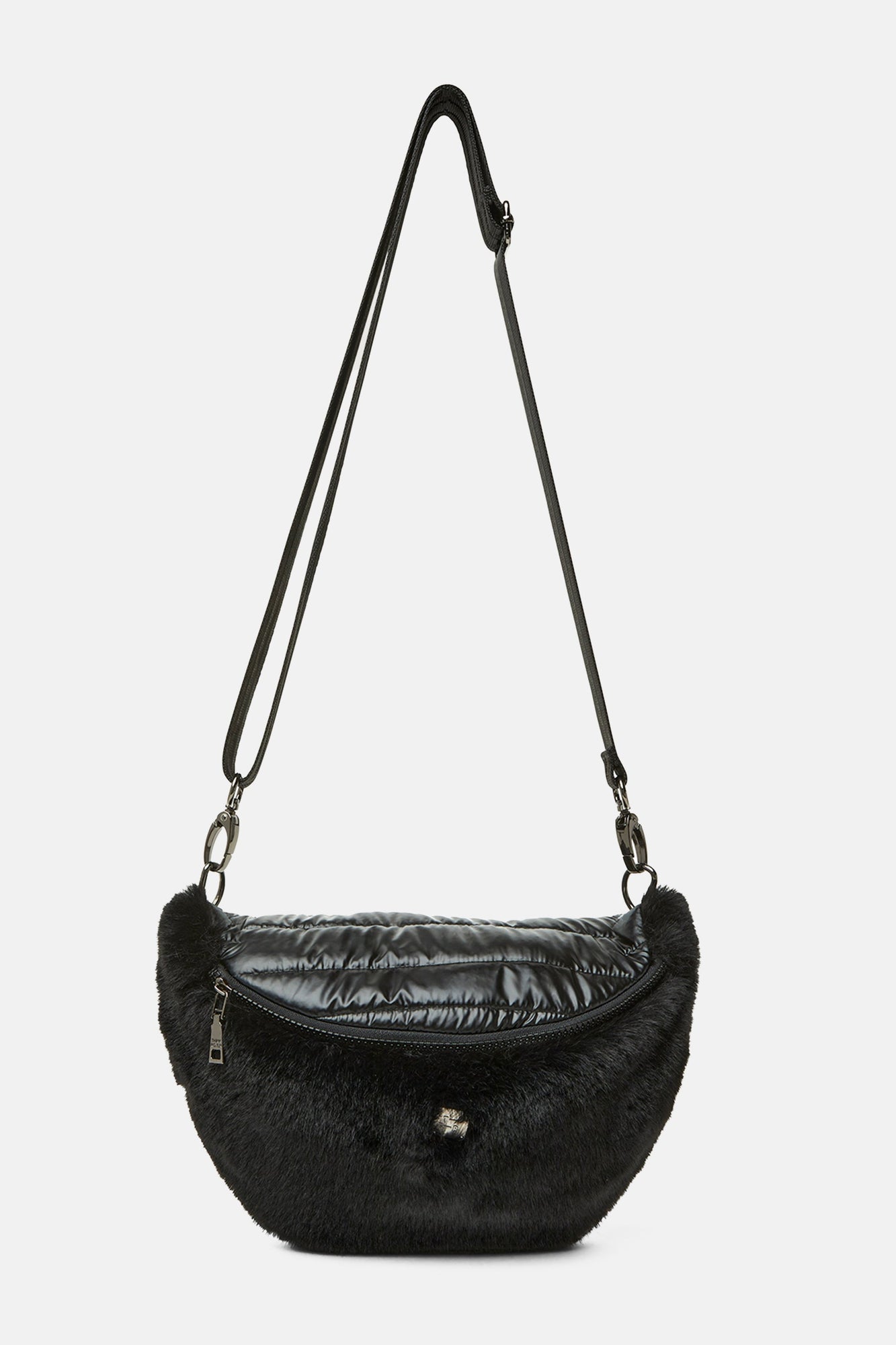 Think Royln | Mood Swing Bag | Pearl Black/Black Faux Fur