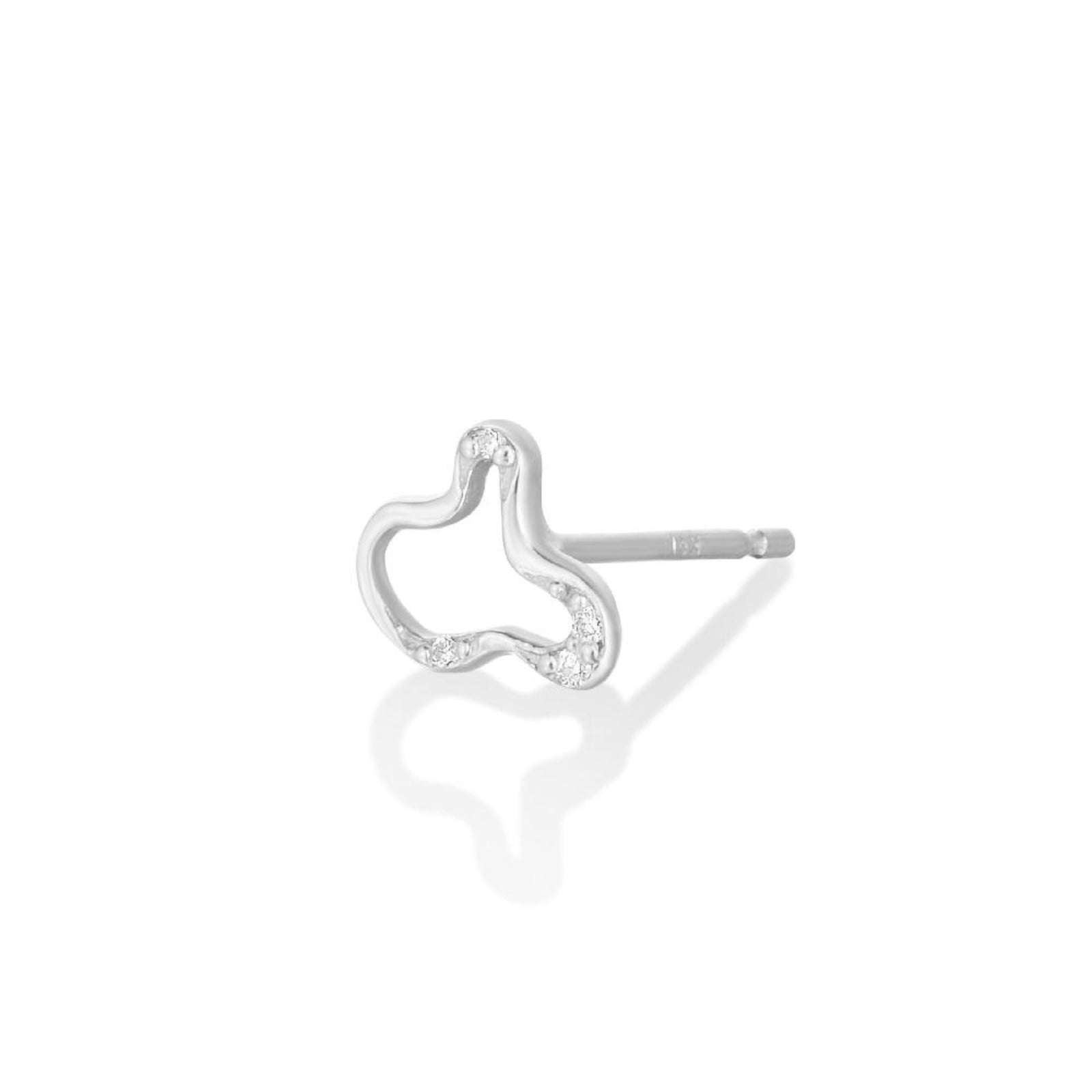 Ripple Stud Earring- Demi Pavé