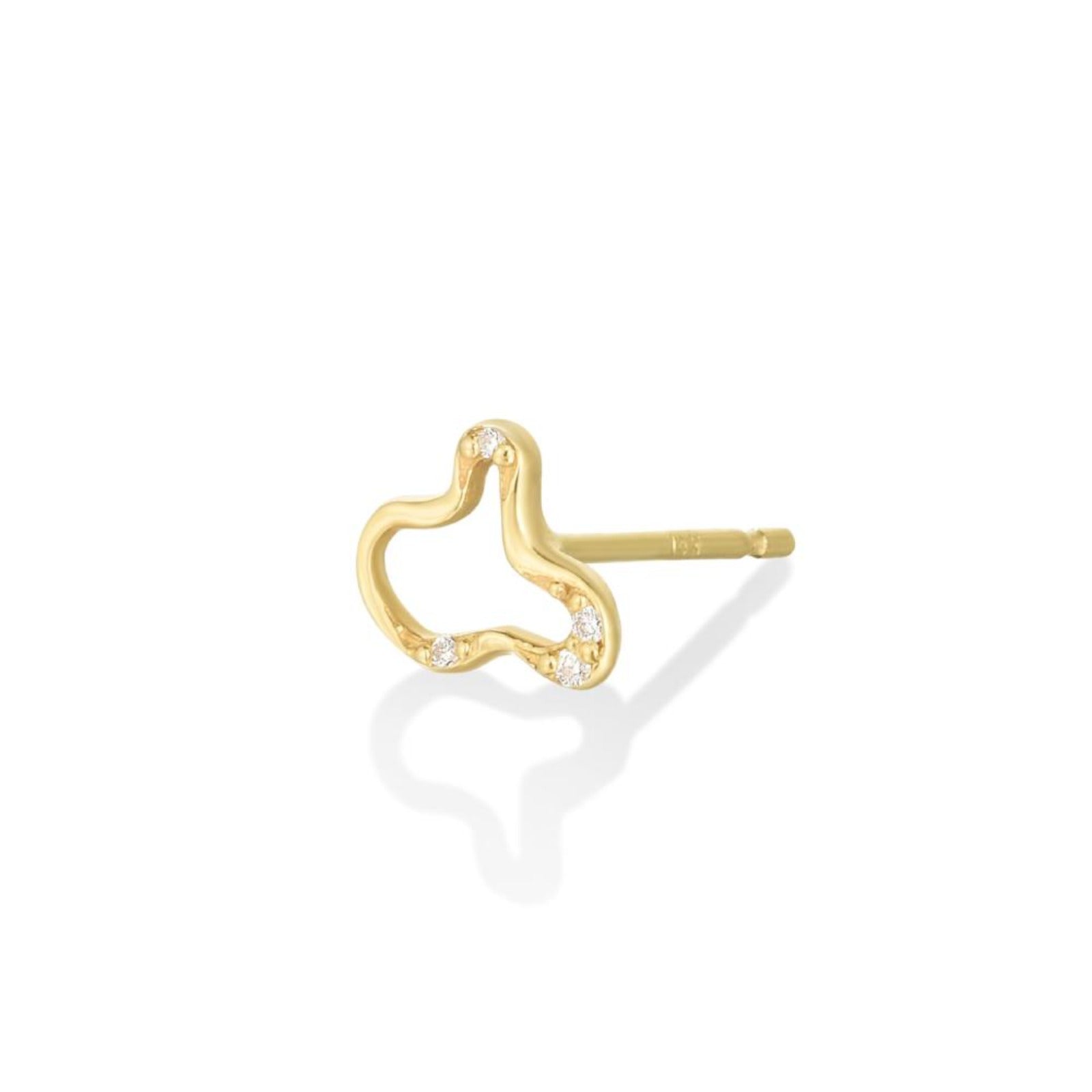 Ripple Stud Earring- Demi Pavé