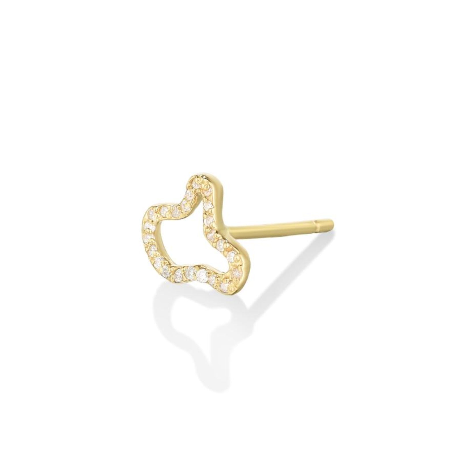 Ripple Stud Earring- Full Pavé