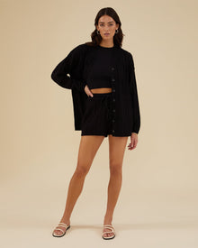 Rachel Parcell | Cable Cardigan | Black