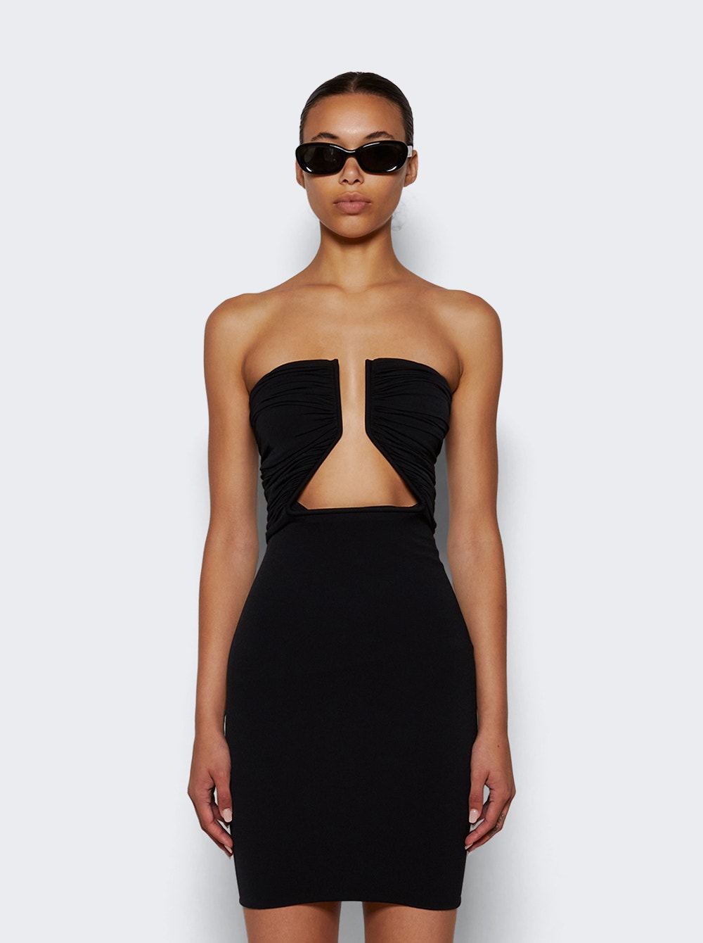 Women | Rick Owens | Jersey Prong Mini Dress | Black
