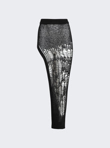 Women | Rick Owens | Spider Distressed Maxi Skirt | Black