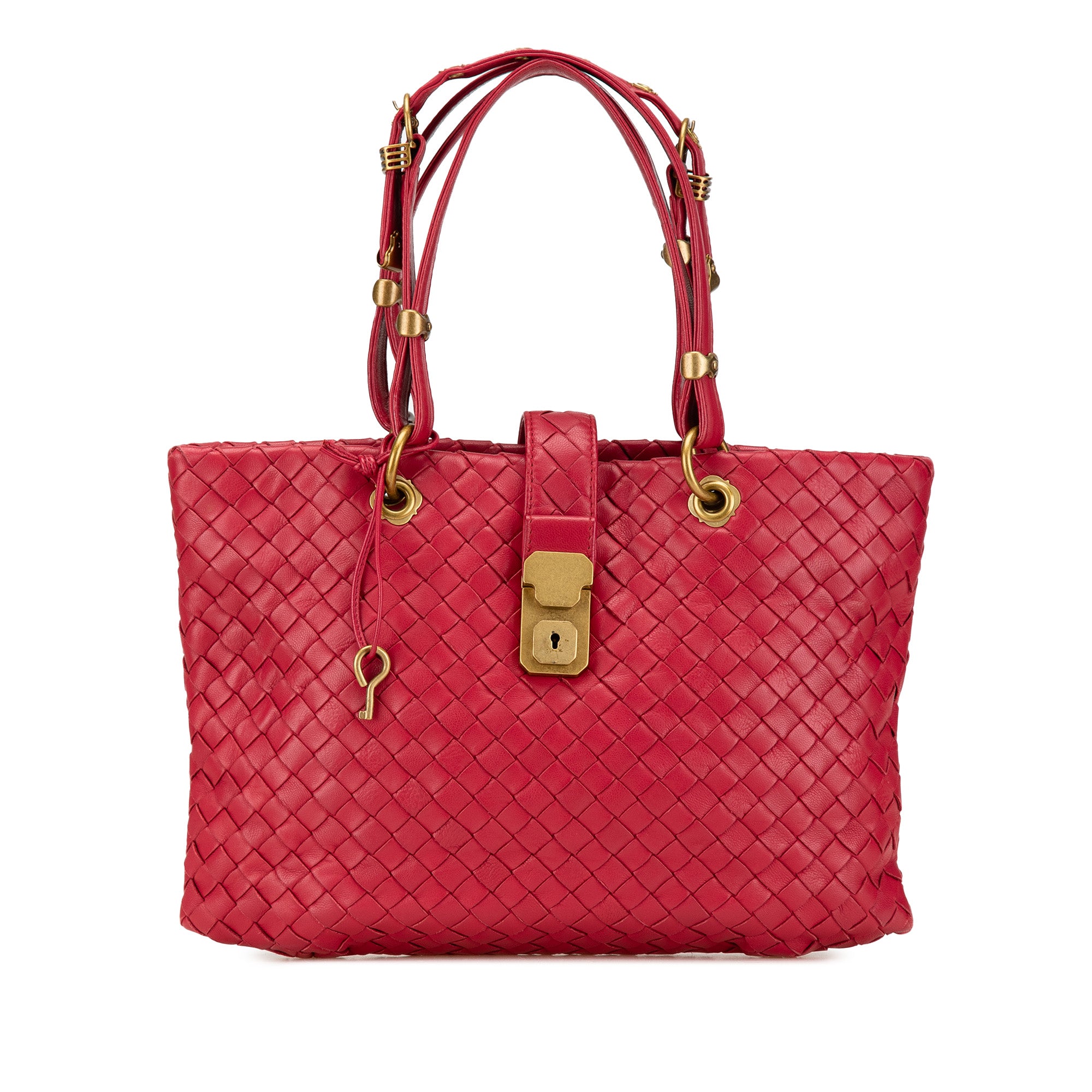 Bottega Veneta | Pre-Owned Small Nappa Intrecciato Capri | Red