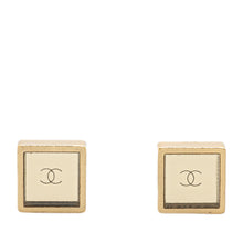 Chanel | Pre-Owned Gold Plated Square CC Mirror Push Back Earrings | Gold