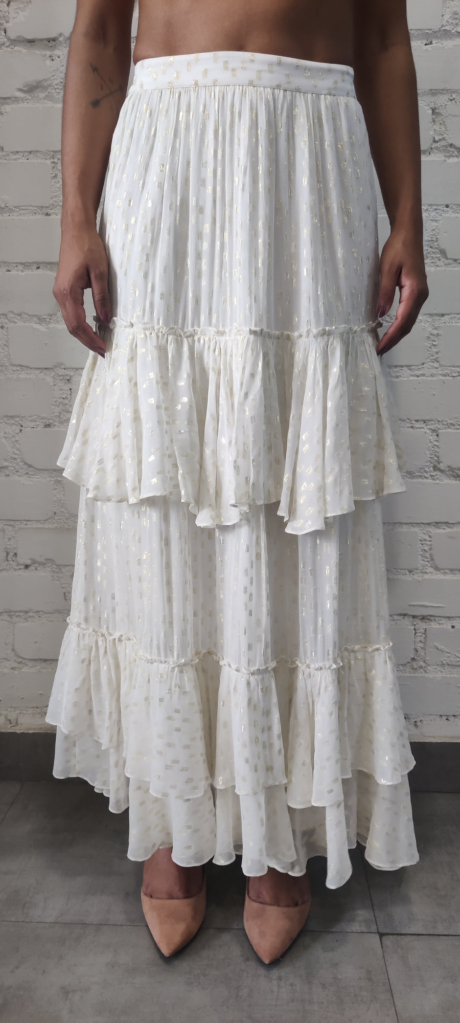 Rococo Sand | Aine Long Skirt | White