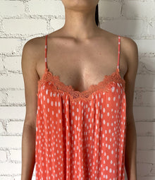 Rococo Sand | Blaire V-Neck Spaghetti Strap Maxi Dress | Orange/Pink Ombre