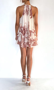 Rococo Sand | Cali Viscose Natural Crepe Mini Dress | Beige Brown