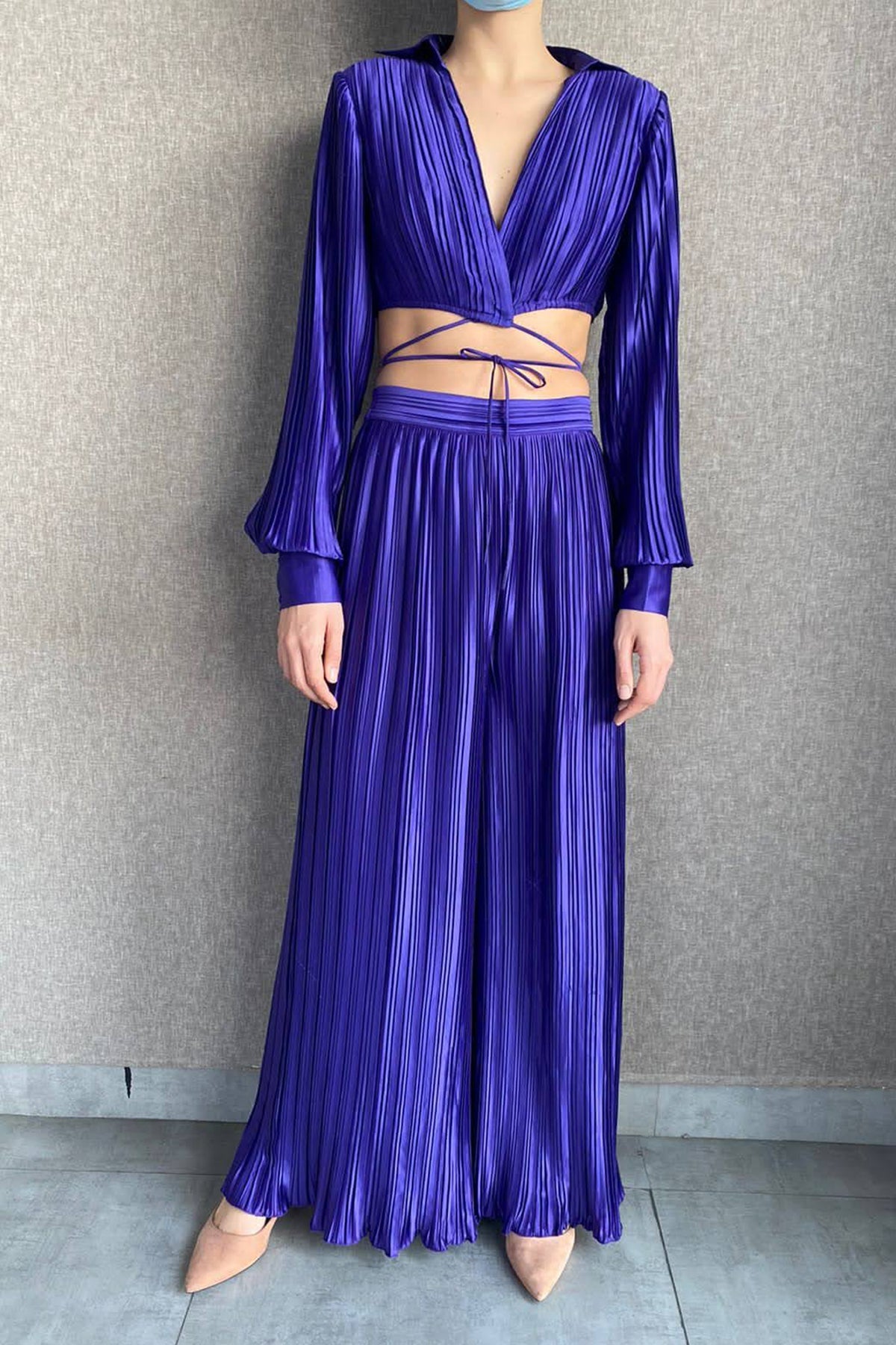 Polyester Satin Pants | Purple