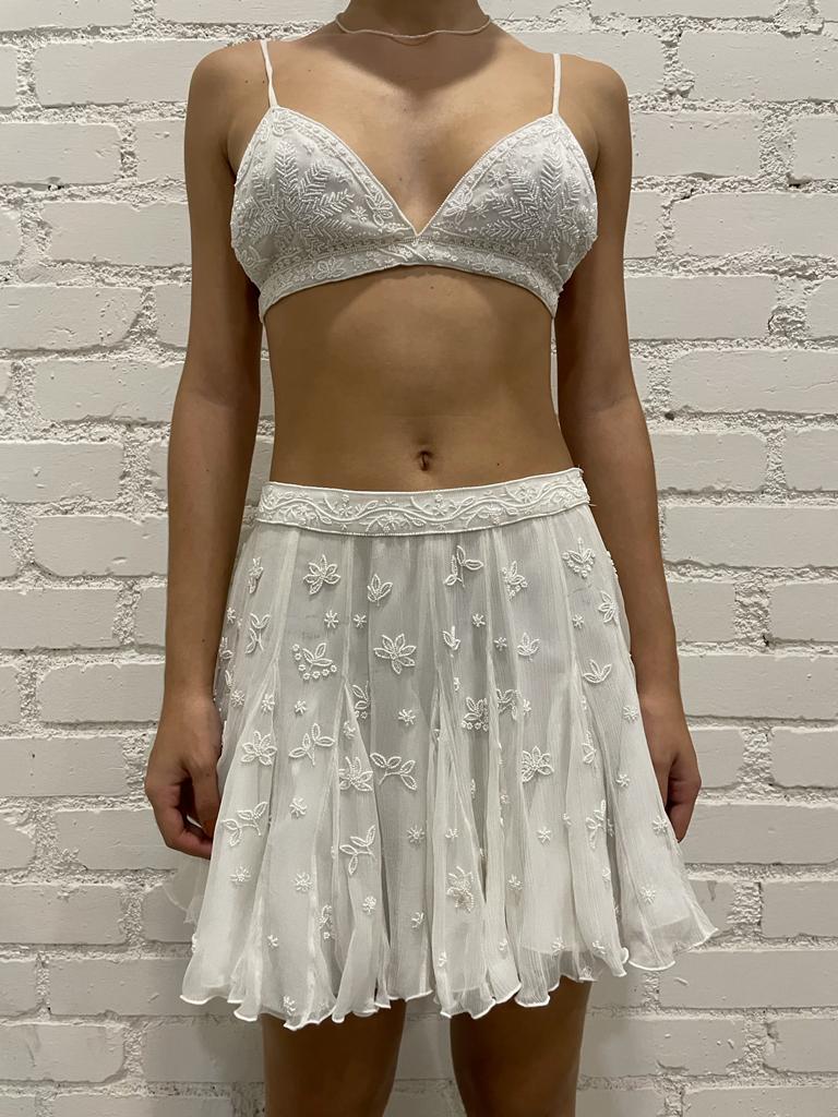 Rococo Sand | Celia Mini Skirt | White