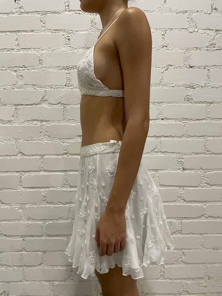 Rococo Sand | Celia Mini Skirt | White
