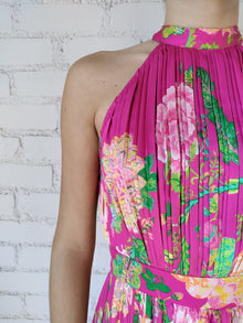 Rococo Sand | Chloe Halter-Neck Long Dress | Fuchsia/Pink