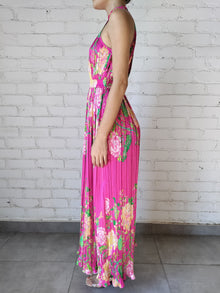 Rococo Sand | Chloe Halter-Neck Long Dress | Fuchsia/Pink