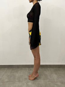 Chris Round Neck Mesh Top | Black