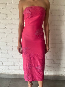 Rococo Sand | Strapless Midi Dress | Pink